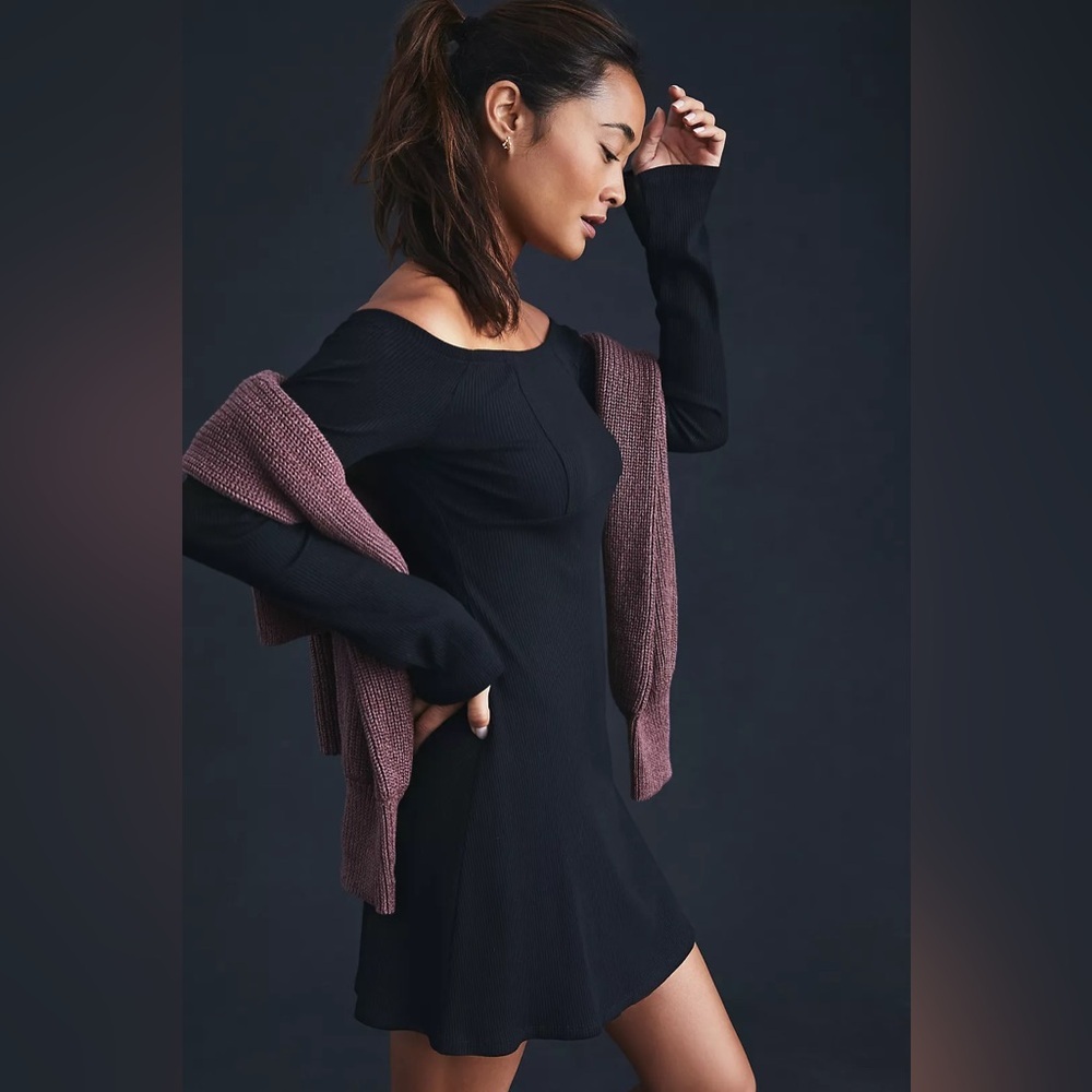 Daily Practice by Anthropologie Off-the-Shoulder Mini Dress Ribbed Size Small